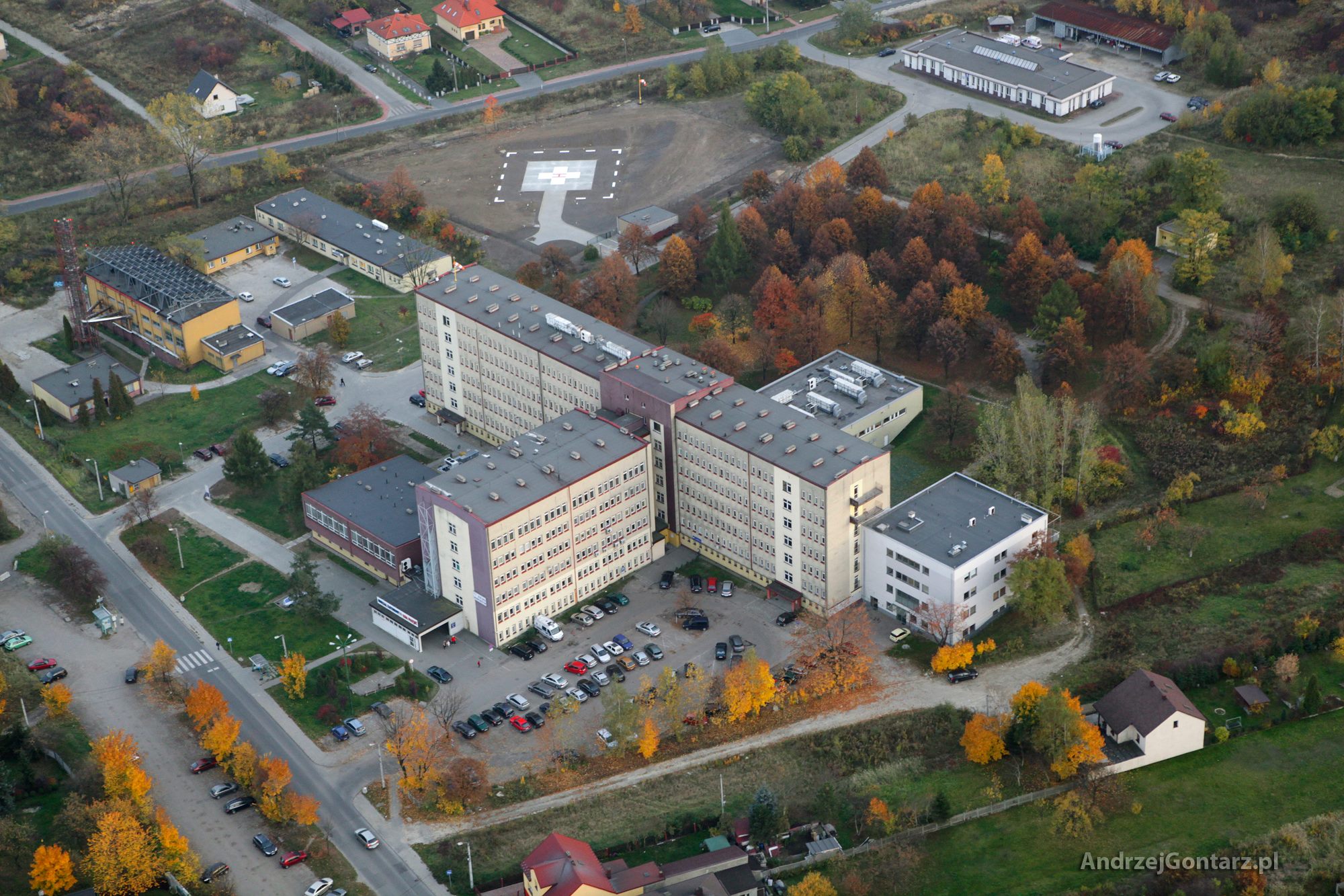 SPZOZ Szpital Wielospecjalistyczny w Jaworznie z lotu ptaka